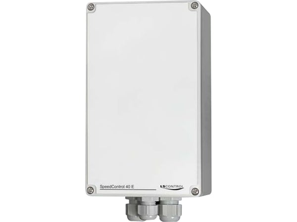 LS CONTROL Säädin / SpeedControl 40E, 4A i gråt kabinet til eksternt potmeter el. 0-10V DC signaali. 230V AC/50Hz. IP54. Mål 240x120x100 mm.
