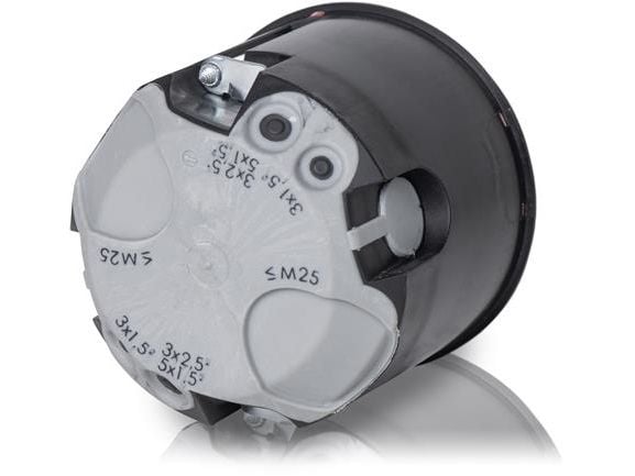F-TRONIC Palosuojatut etuovet mustat, halogeenivapaat Ø68 mm syvyys 62 mm, kaapelin ja putkien läpiviennillä varustettuna
