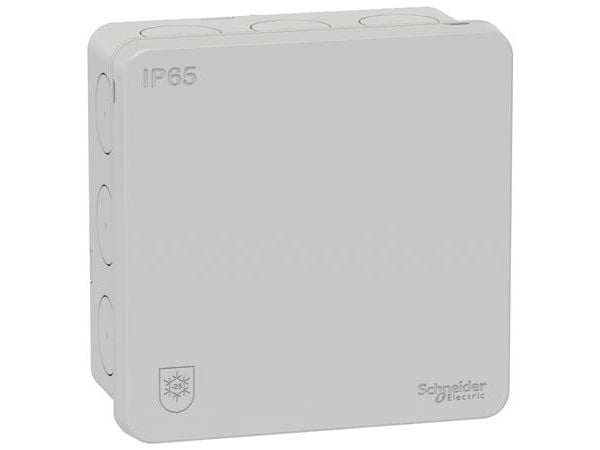 SCHNEIDER ELECTRIC Liitäntärasia Mureva IP65 vaaleanharmaa RAL7035 koko=87x87x42 - Pussissa DIY:lle