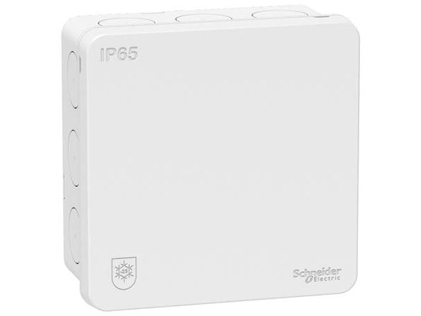 SCHNEIDER ELECTRIC Kytkentärasia Mureva IP65 valkoinen RAL9003 mitat=87x87x42 - Pussissa DIY:tä varten