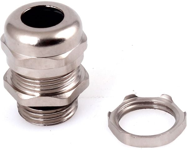 EMC-genomföring M16x1,5 mässing med mutter, IP68, kabel Ø 5–10 mm