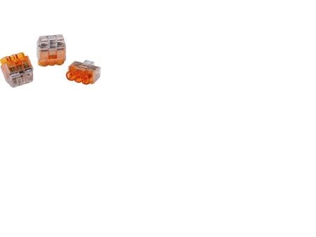 Helacon Plus Mini-pistokeliitin 3-johtiminen yksi- tai monijohtimiseen kaapeliin 1,5-2,5 mm², oranssi, 100 kpl - (100 kpl)