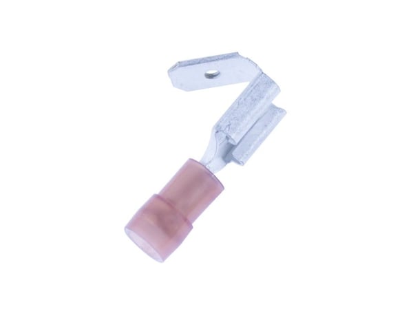 Spademuffe m/afgrening rød0,50-1,5mm², muffe 6,3x0,8mmspade 6,3mm, indv.diameter Ø3,2mm - (100 stk.)