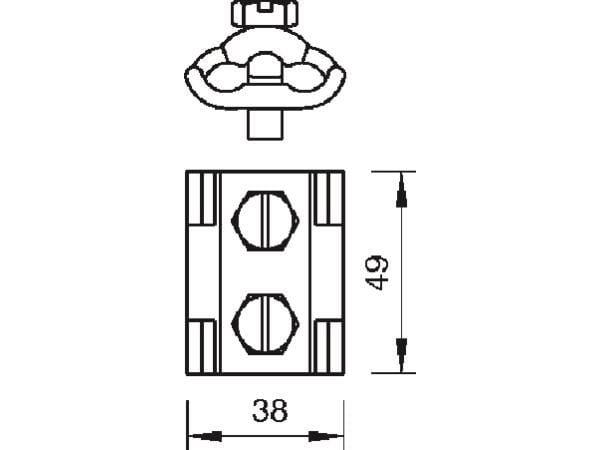 Parallellklämma för Ø 8–10 mm M8x25 varmförzinkad