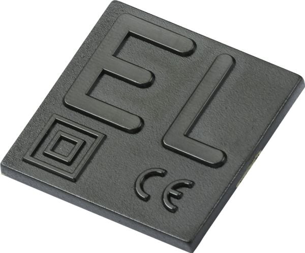 ABB bricka med EL-symbol dubbelisolerad 30x30 mm