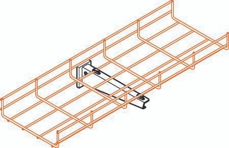 OBO Seinäkiinnike ritilätarjottimelle 150 m, korkeus 55 mm, pituus 160 mm, kuumasinkitty