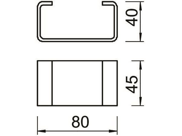 OBO Etäisyyskappale DSK45korkeus 40 mm, leveys 80 mm, pituus 45 mmKuumasinkitty