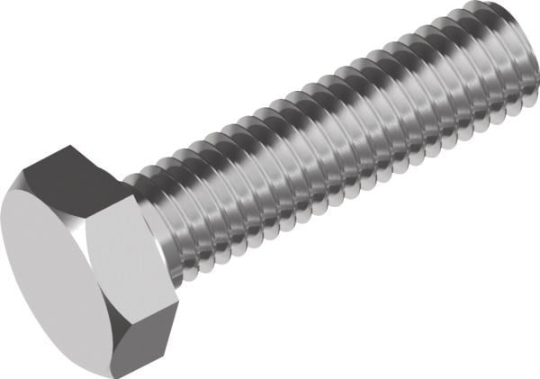 WASI Sætbolt M8x30 mm DIN 933 uden møtrik, rustfri A4 med fuld gevind nøglevidde 13 mm - (100 stk.)