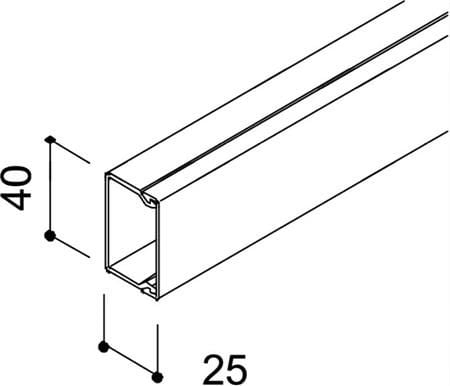 WDK25040SW Kabelkanal Black Ral9005 - (2 meter)