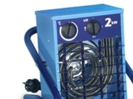 EL-BJØRN VF21A, 2 kW, 1x230 V, IP44, 2 m:n kaapelilla 3G1.5 ja Schuko-pistokkeella.Mitat KxSxK 300x260x300 mm.