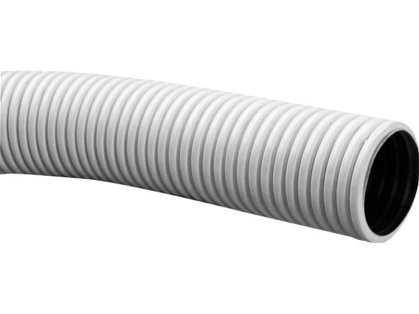 LINDAB InDomo flexslange LFPE 63, hvid, antistatisk, kan bøjes 90° ved bøjningsradius 150 mm. Passer udv. på Safe tilslutning, 1 rl.=50 m.