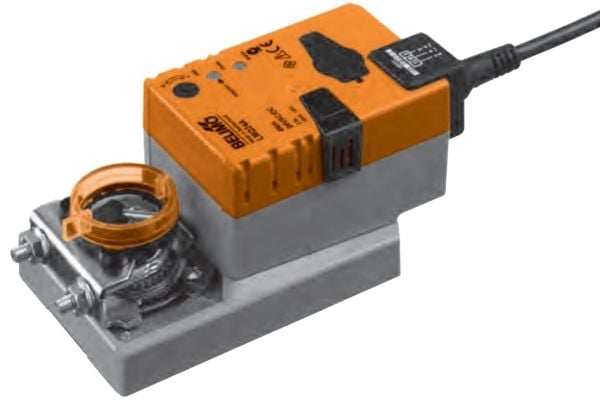 BELIMO Damper-moottori LMQ24A-F, nopea käynti, AC/DC 24V, on/off, 4Nm, käyntiaika 2,5 sekuntia, valmisteltu 8x8 mm:n holkille.