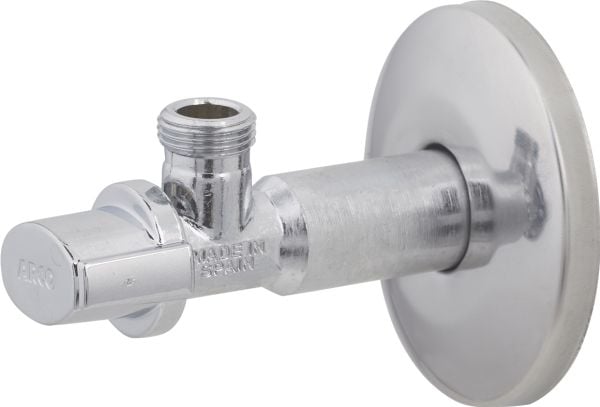 Broen Arcofix vinkelventil n/n 1/2 x 3/8 sc m/roset ø70,lang