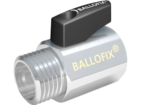 1/2" Kuglehane Ballofix med greb muffe/nippel
