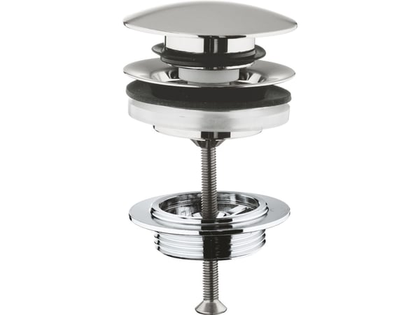 Grohe Push Up 1 1/4" bundventil i Supersteel
