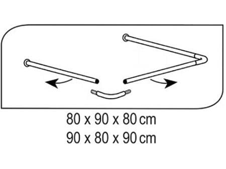 Csslr Plus vit universell duschstång i aluminium - Ø20 mm - 80x80 cm, 90x90 cm, 80x90x80 cm, 90x80x90 cm eller 70x165 cm