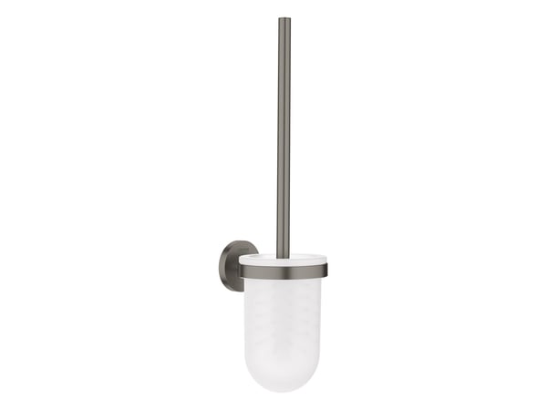 Grohe Essentials väggmonterad toalettborste med glashållare - Brushed Hard Graphite
