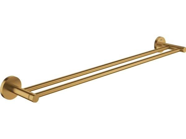 Grohe Essentials Dubbel handduksstång - Borstad mässing