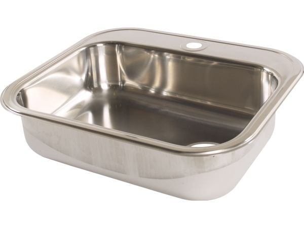 INTRA JUVEL Juvel BK480B-R02 harjattua ruostumatonta terästä oleva 48x34 cm altaaseen asennettava tiskiallas - takareunassa tilaa hanalle ja koripa...