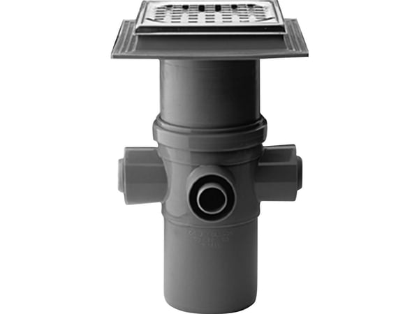 Avloppsskål MaxiFlex 110 mm med galler av rostfritt stål 4 inlopp