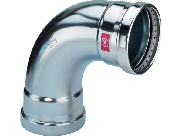 Viega Prestabo 90° böj 89 mm olegerat stål hylsa/hylsa SC-kontur