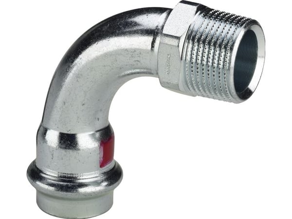Viega Prestabo böj ¾"x22 mm 90° i oförädlat stål muff/nippel, SC-kontur
