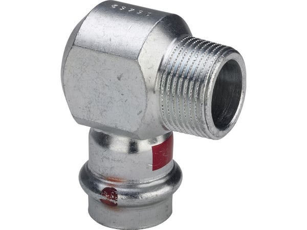 Viega Prestabo vinkel ¾"x22 mm 90 grader i rostfritt stål nippel/muff, SC-contur
