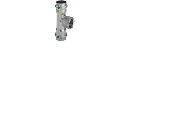 Viega Inox T-rör 54 mm x 1/2" INOX med SC-Contur och muffe på gren, rostfritt stål