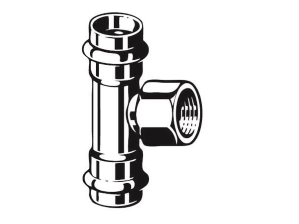 Sanpress Inox T-stykke 15 mm x 12" x 15 mm rustfrit stål