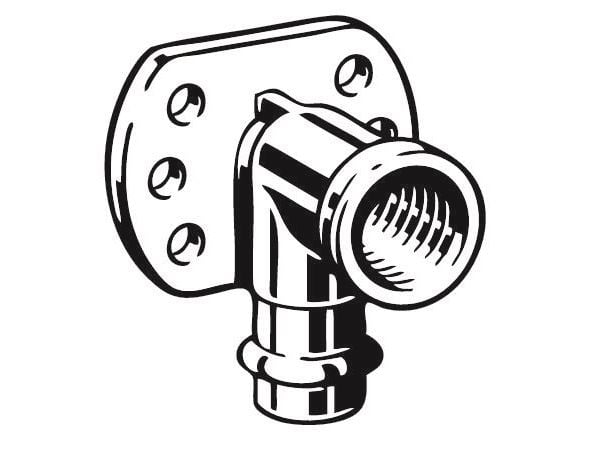 VIEGA Inox täckvinkel 15 mm - 1/2" hylsa/hylsa
