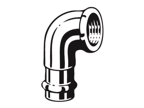 VIEGA Sanpress vinkel 3/4"-18 mm90 grader af rødgods, SC-Conturmuffe/muffe