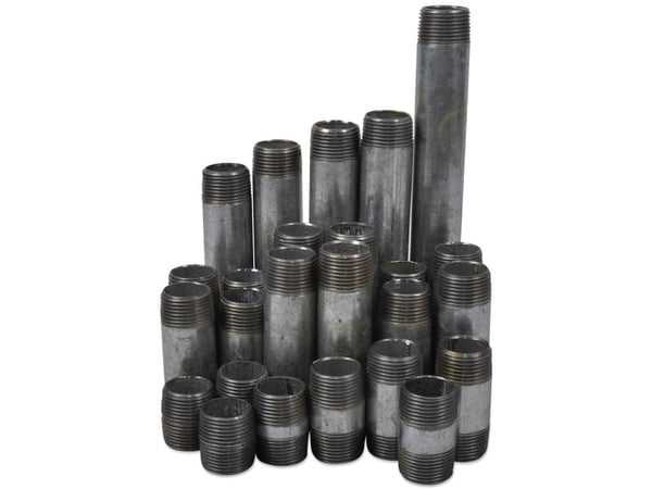 Nippelrør galvaniseret 3/4 blandede 25 stk
