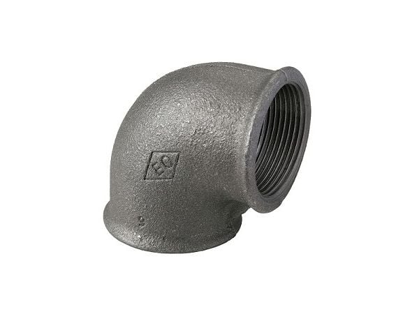Vinkel sort 1 1/4 90 grader muffe / muffe