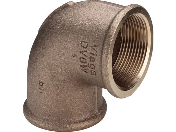 Viega vinkel 2 1/2" röd mässing 90 grader muff/muff