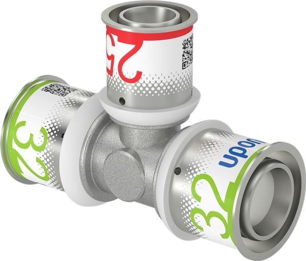 MLC pres T-stycke 32-25-32 mm - för golvvärme, tappvatten och radiatorer