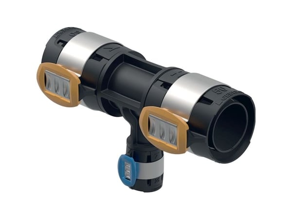 Geberit FlowFit T-stycke reducerat: PPSU, d=50 mm, d1=40 mm, d2=50 mm