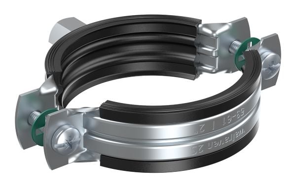 Walraven 2S rörbygel 62-67 mm elförzinkad 2-skruvs rörbygel med EPDM och M8/10 gänga