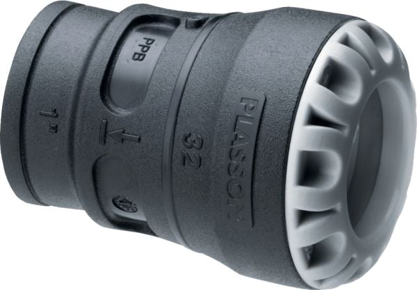 PLASTLINE push-in rak adapter 63 mm x 2" muff för dragfast skarv av PE-rör