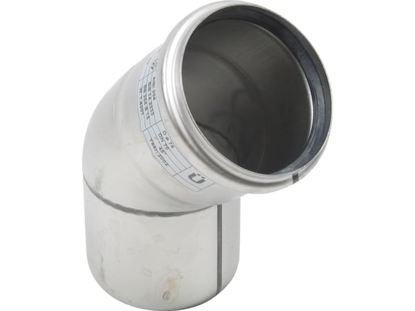 Ø 75 mm x 45° Bøjning rustfri AISI304/EN1.4301 Blücher