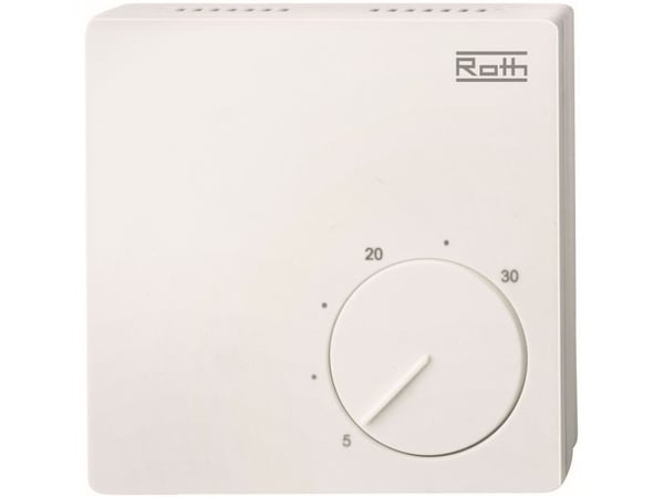 Roth Basicline er et trådført 24 volt system til rumregulering af gulvvarmeanlæg.