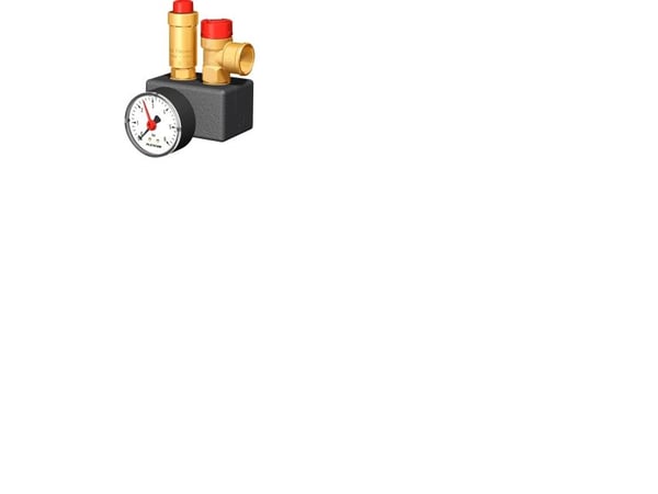 FLAMCO Flexcon KSG 2,5 bar EcoPlus 3/4'' isolerat samlingssats med en säkerhetsventil (tål upp till 50% glykol)