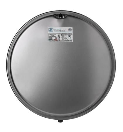 Csslr Plus rund flad trykekspansionsbeholder- Fortryk 1 bar. ¾" nastat. Halkaisija 387mm, tykkelse 180mm.