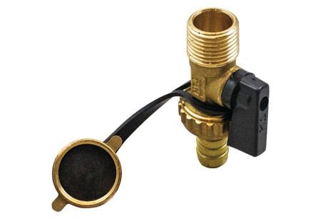 Bundstophane med 1/2" nippel og 1/2" slangeforskruning