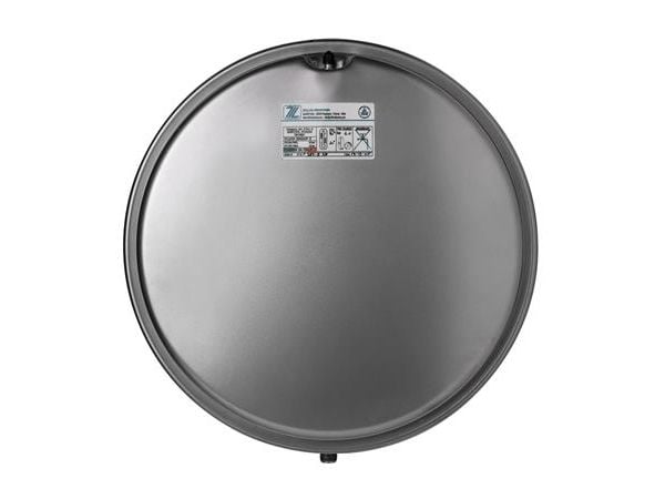 Csslr Plus rund flad trykekspansionsbeholder- Fortryk 1 bar. ¾" nastat. Halkaisija 387mm, tykkelse 140mm.