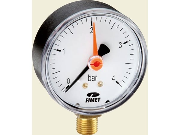 MANOMETER Ø80 X 1/2 0-6 BAR NEDADVENDT TILSLUTNING TIL VARMEANLÆG
