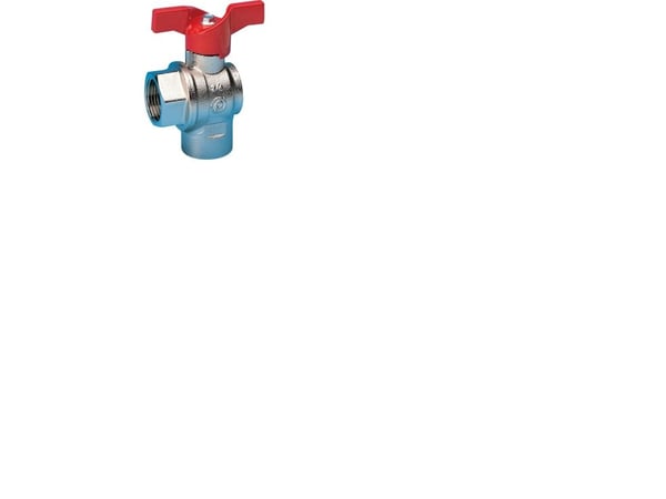 3/4" Vinkelløbende kuglhane muffe/muffe t-greb