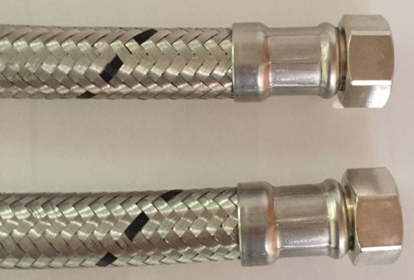 NEOPERL silikon-slang DN20 rostfri flätad 3/4 muff x 3/4 muff 1000 mm (för kallt/varmt tappvatten) 90°C vid 10 bar
