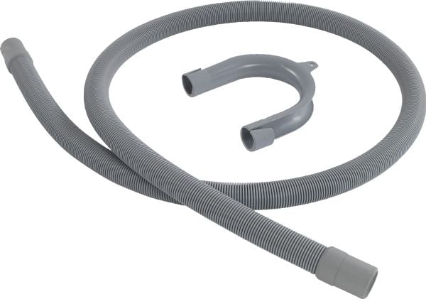 NEOPERL Tyhjennysletku harmaa kumimuhvilla 22 x 19 mm + mutka. Pituus 1500 mm