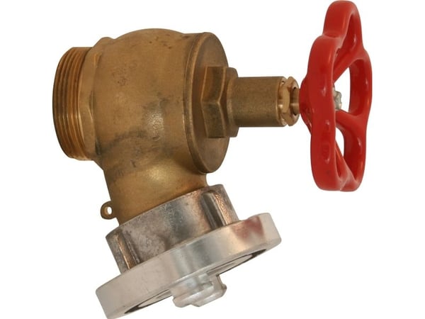 FALCK TEKNIK Brandventil 2" med C-Storz, letmetal, vinkelløbende med skrå tud.