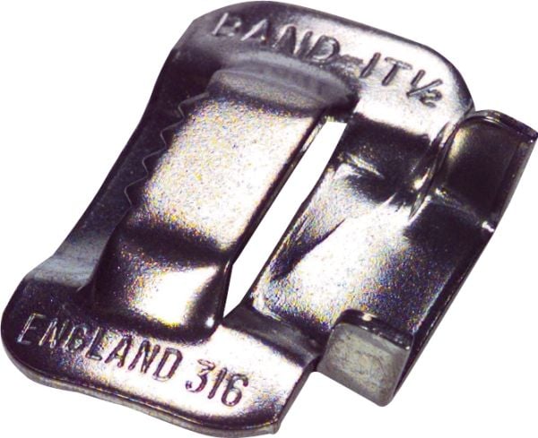 BAND-IT COMPANY klämmor i rostfritt SS201 1/2" (12,7 mm) C254 för kabelclips C204 - 100 st